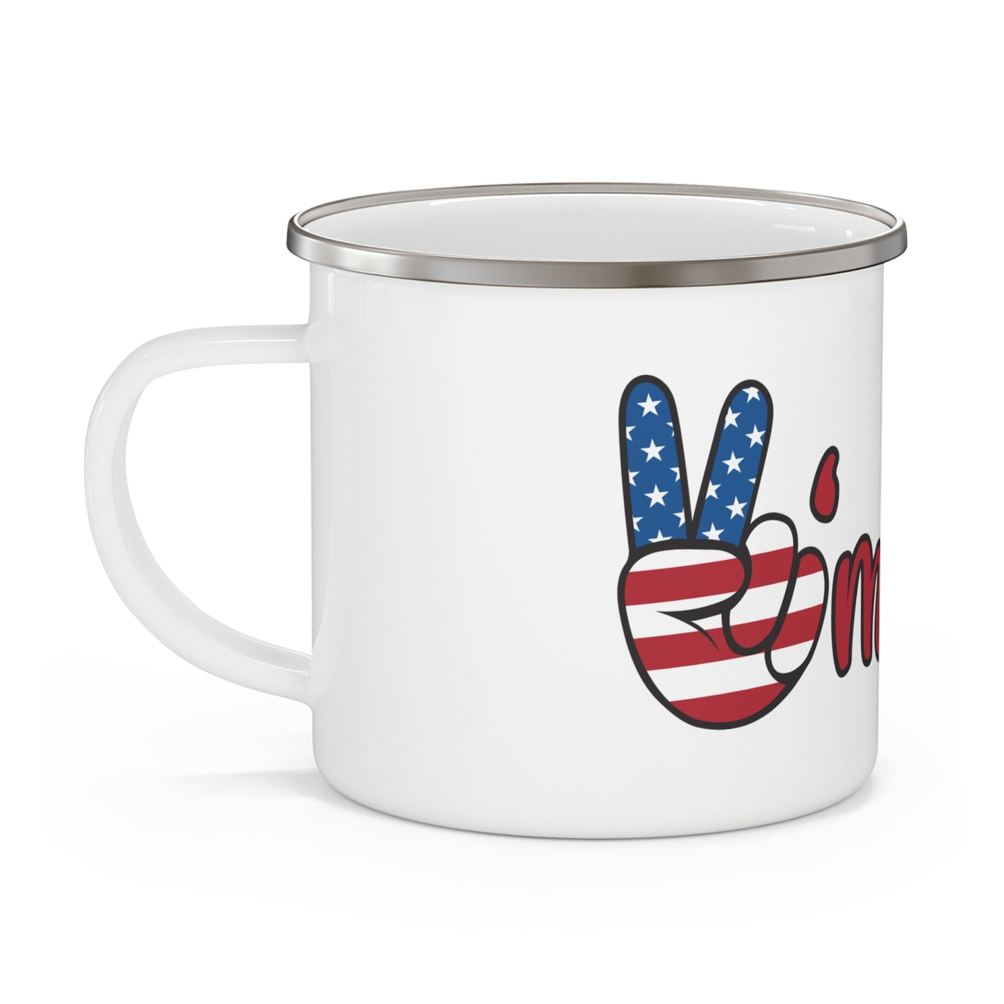 Patriotic Enamel Camping Mug - Perfect for Outdoor Adventures and Independence Day Celebrations