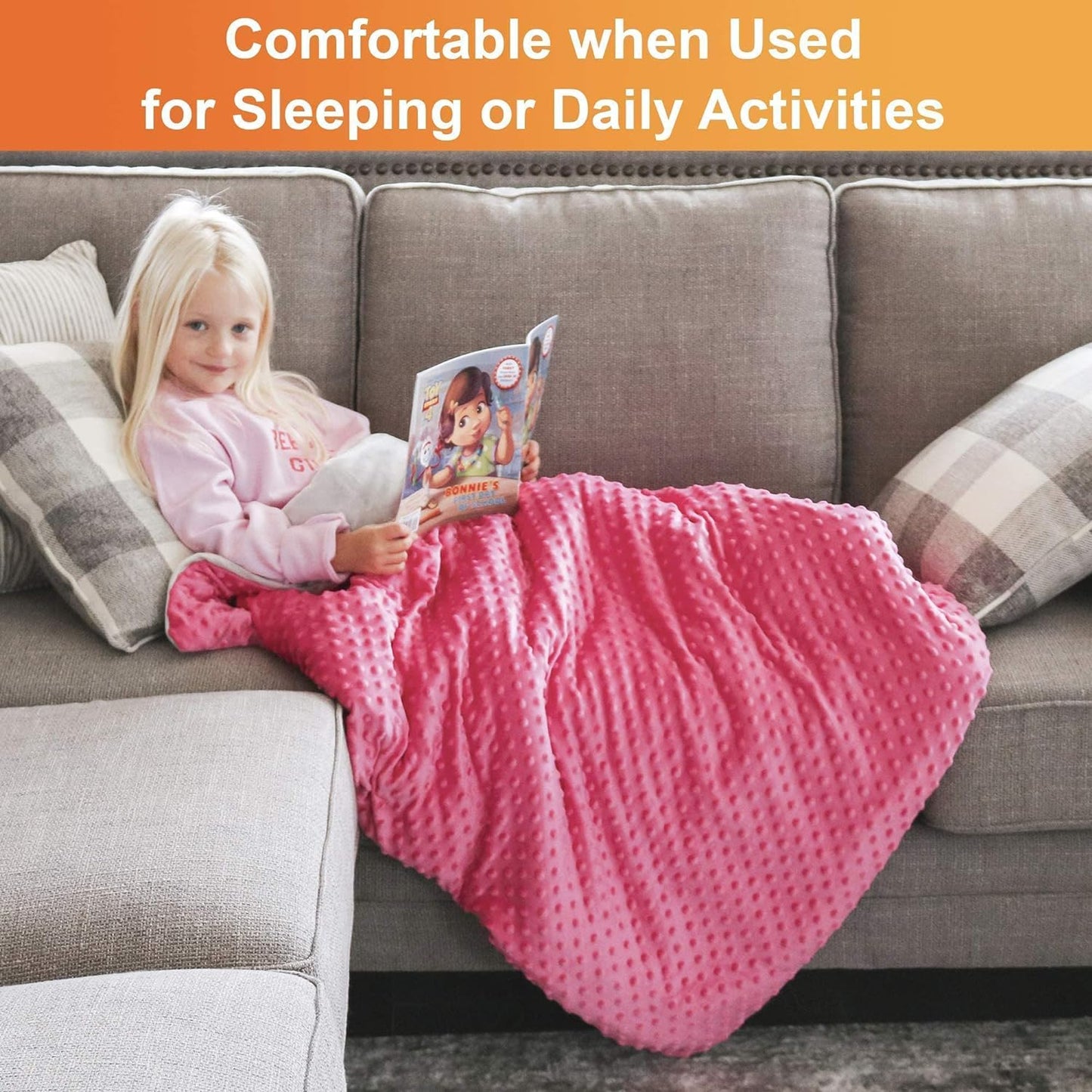 5 Lbs Weighted Blanket for Kids with Removable Cover - 36" x 48" - Hazli Collection