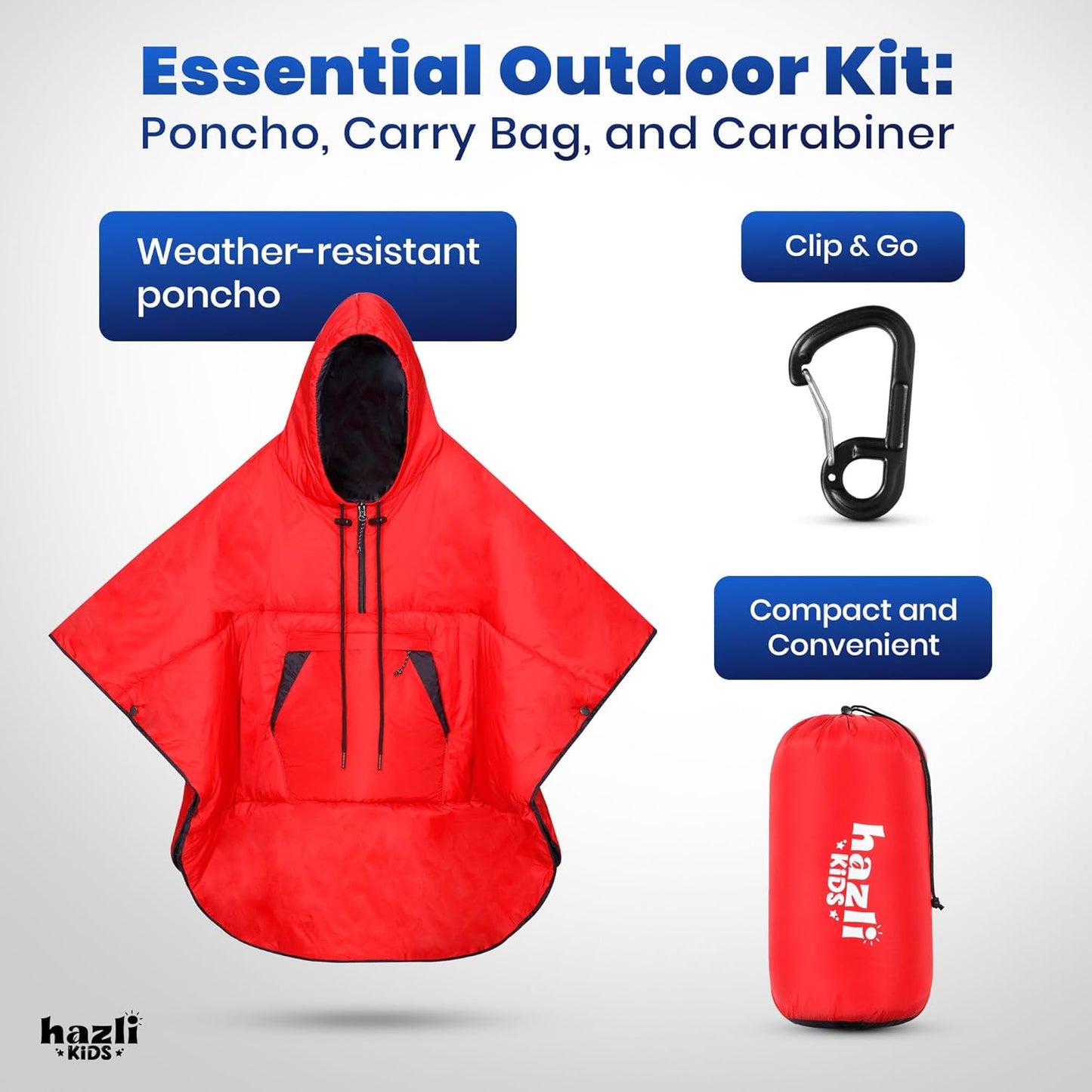 Comfortable Wearable Poncho Blanket - Camping Stadium Blanket Outdoor - Large Hooded Windproof Poncho for Men and Women - Hazli Collection