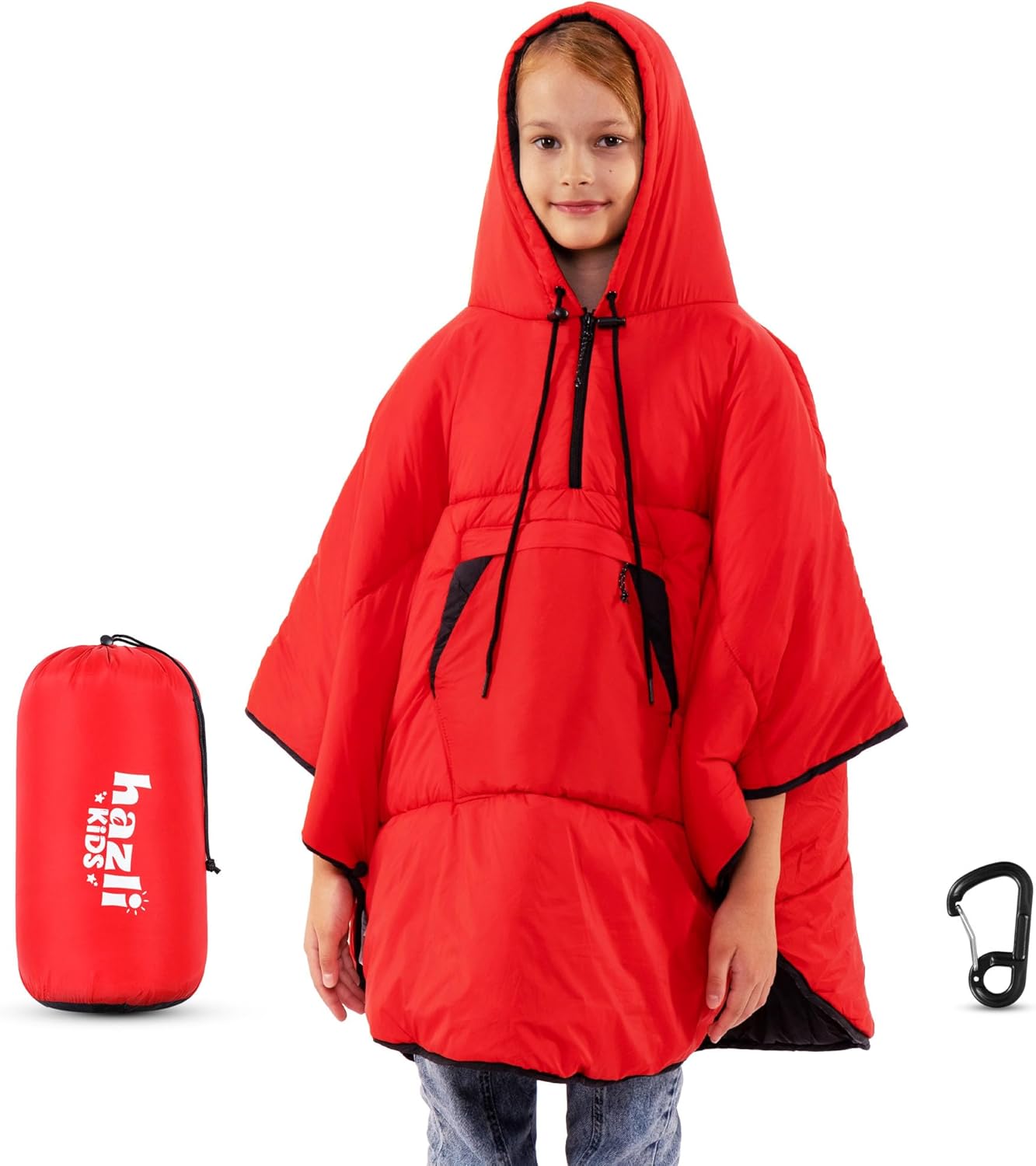 Comfortable Wearable Poncho Blanket - Camping Stadium Blanket Outdoor - Large Hooded Windproof Poncho for Men and Women - Hazli Collection