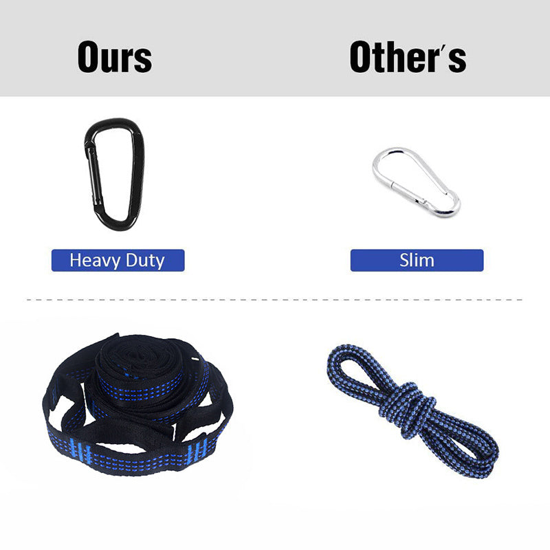 Outdoor Camping Hammock | 800kg Capacity, 210T Nylon Parachute Cloth | Tree Straps & Carabiners - Hazli Collection