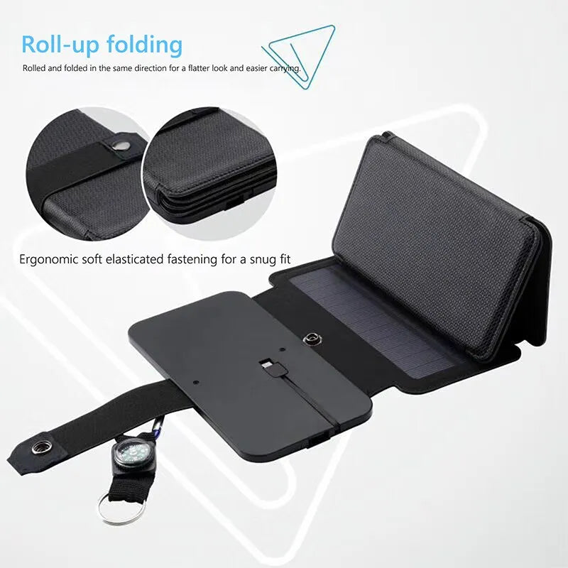 Outdoor Multifunctional Portable Solar Charging Panel Foldable 5V 1A USB Output Device Camping Tool High Power Output - Hazli Collection