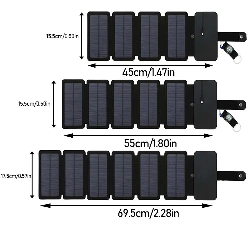 Outdoor Multifunctional Portable Solar Charging Panel Foldable 5V 1A USB Output Device Camping Tool High Power Output - Hazli Collection