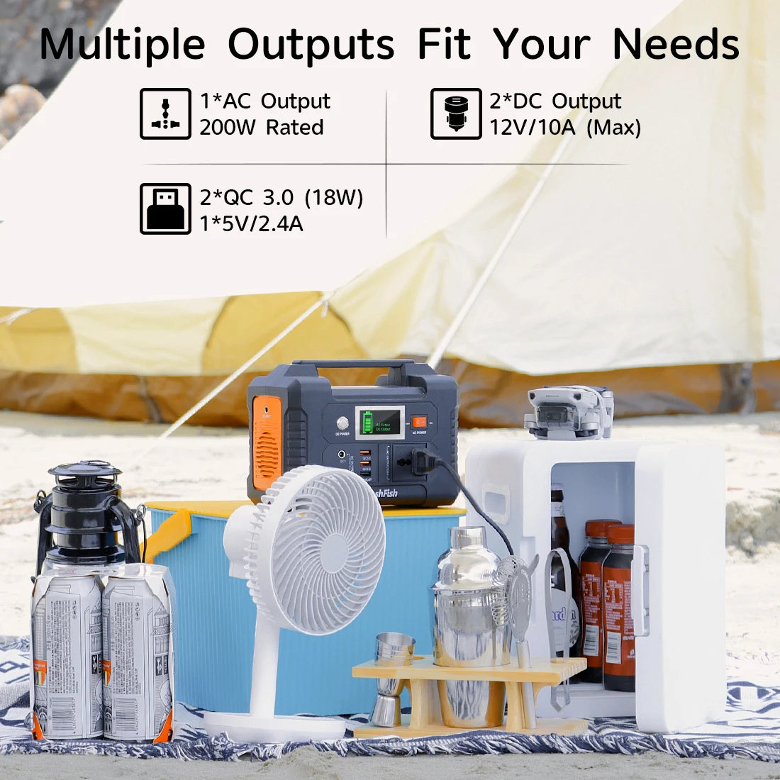 Portable Power Station 151Wh Backup Battery Solar Generator for Camping - Hazli Collection