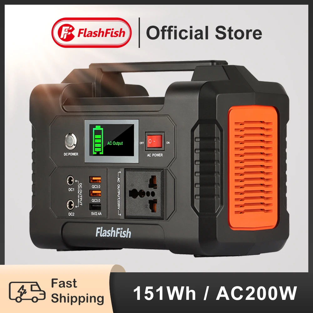 Portable Power Station 151Wh Backup Battery Solar Generator for Camping - Hazli Collection