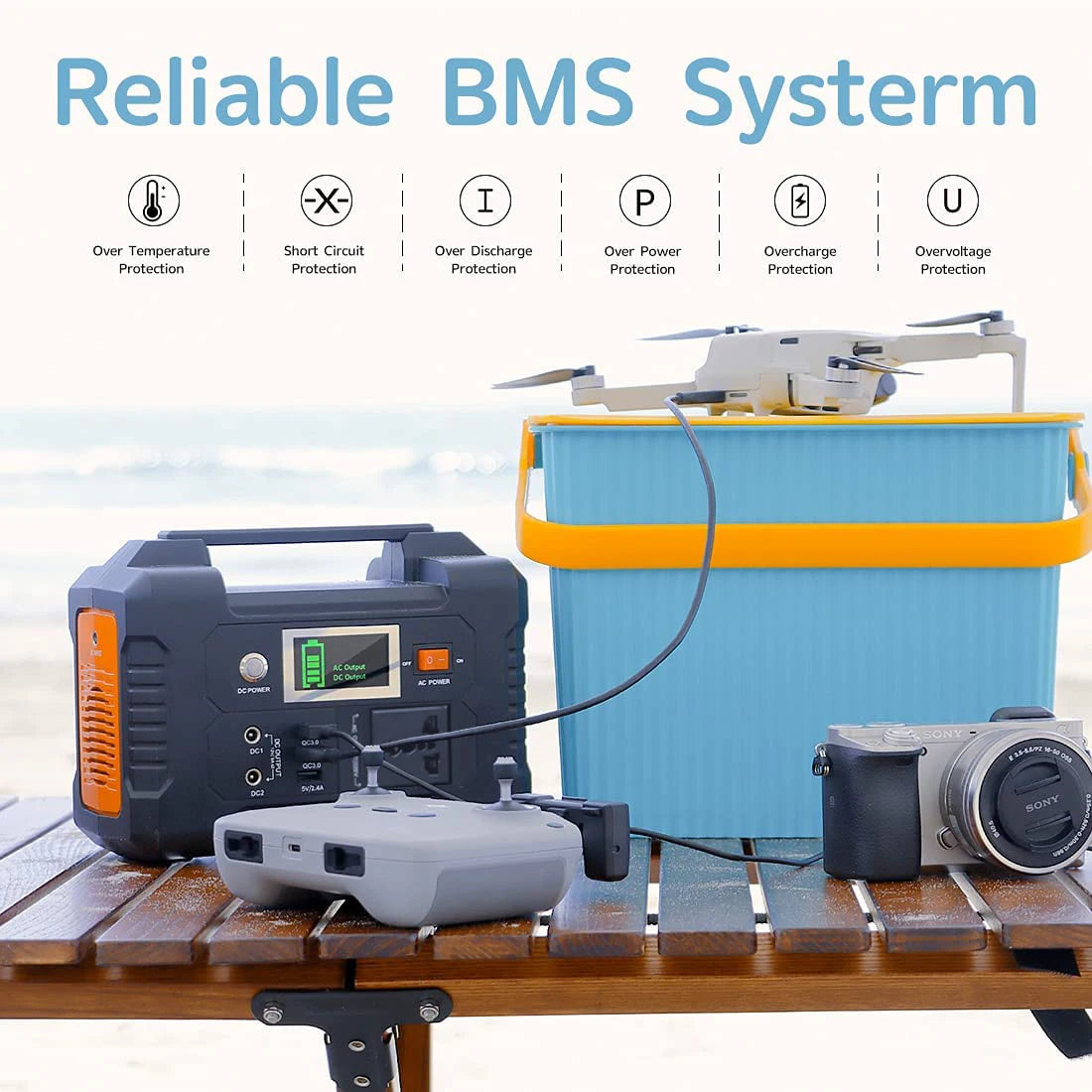 Portable Power Station 151Wh Backup Battery Solar Generator for Camping - Hazli Collection