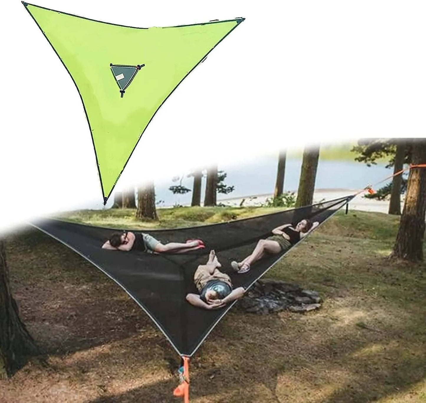 SkyFloat Portable Triangular Hammock 4Mx4Mx4M Multi Person