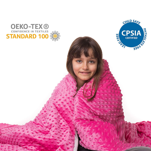 Super Soft 7 Lbs Weighted Blanket for Kids with Removable Cover - 41" x 60" Children Heavy Blanket for Girls Between 60-80 lbs - Kids Weighted Blankets - Hazli Collection