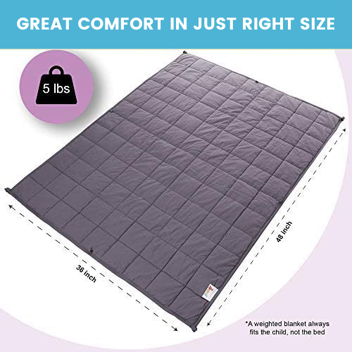 Super Soft 5 Lbs Weighted Blanket for Kids with Removable Cover - 36" x 48" Children Heavy Blanket for Girls Between 40-60 lbs - Kids Weighted Blankets - Hazli Collection