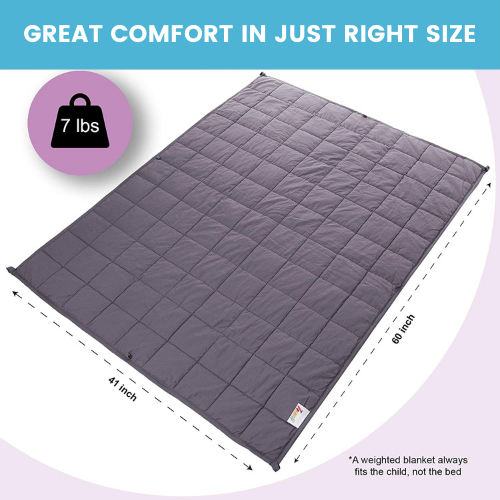 Super Soft 7 Lbs Weighted Blanket for Kids with Removable Cover - 41" x 60" Children Heavy Blanket for Girls Between 60-80 lbs - Kids Weighted Blankets - Hazli Collection