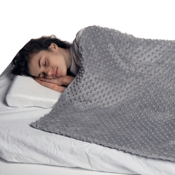 Super Soft 10 lbs Weighted Blanket for Kids & Removable Cover - 41 x 60 inch Weighted Blankets with Glass Beads Single Size - Kids Heavy Blanket for Girls and Boys - Grey - Hazli Collection