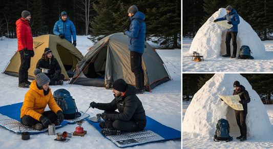 winter camping tips, campers, snow camp