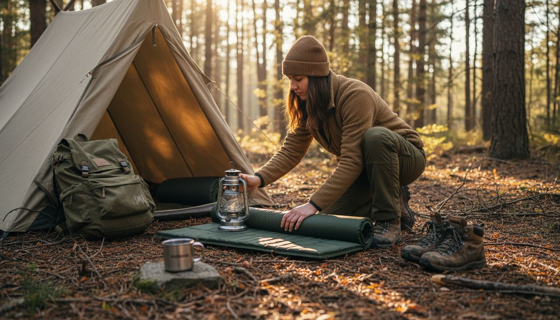 Camper unfolding tri fold sleeping pad