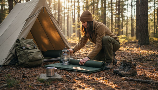 Camper unfolding tri fold sleeping pad