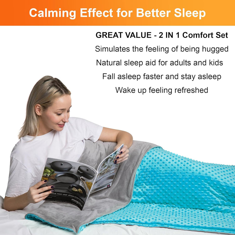 10 Lbs 48'' x 72'' Weighted Blanket for Kids with Removable Cover - Hazli Collection 