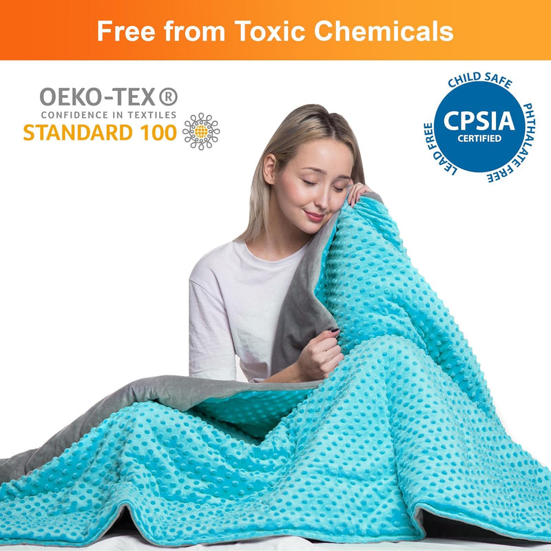10 Lbs 48'' x 72'' Weighted Blanket for Kids with Removable Cover - Hazli Collection 