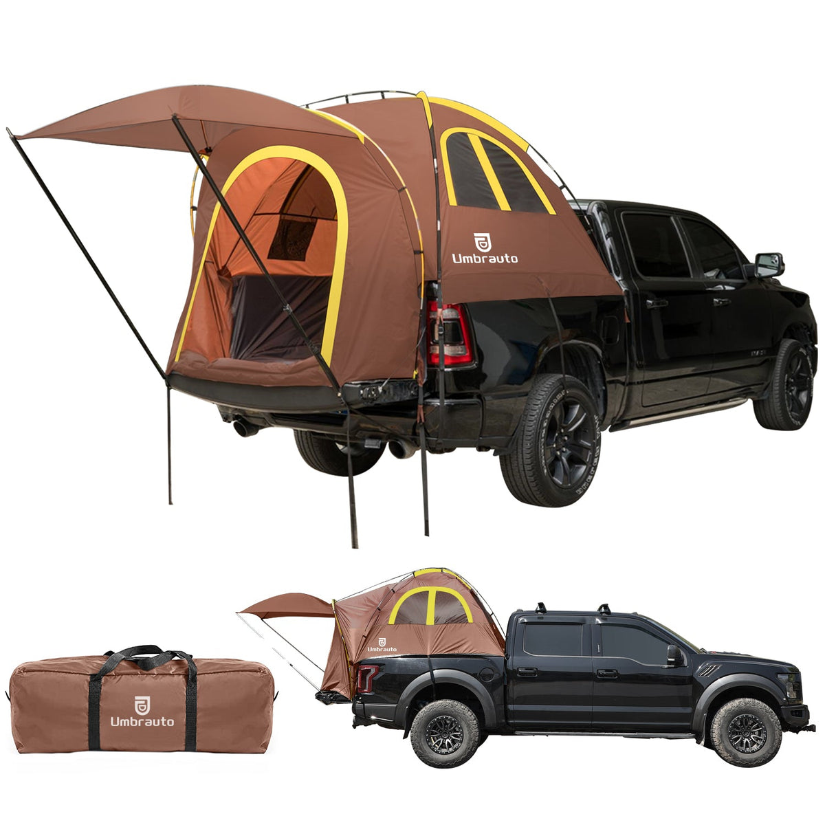Umbrauto Truck Bed Tent with Awning for 5.5-5.8 ft Beds, PU3000 Waterproof