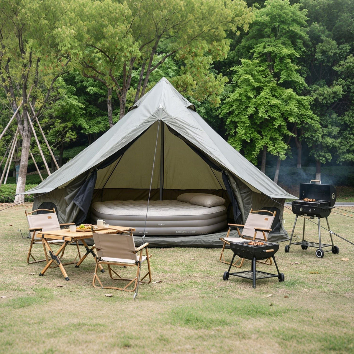 4-Season Oxford Bell Tent with Stove Jack, 9.8 ft or 13.1 ft