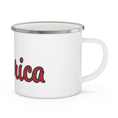 Patriotic Enamel Camping Mug - Perfect for Outdoor Adventures and Independence Day Celebrations