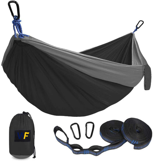 Outdoor Camping Hammock | 800kg Capacity, 210T Nylon Parachute Cloth | Tree Straps & Carabiners - Hazli Collection 
