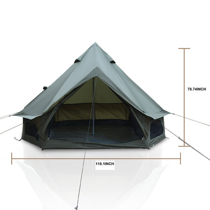 4-Season Oxford Bell Tent with Stove Jack, 9.8 ft or 13.1 ft