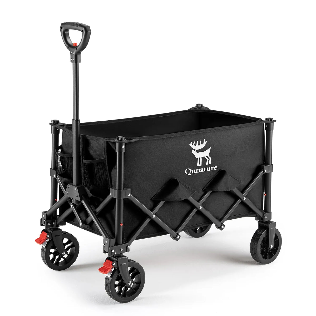 220lb Foldable Utility Wagon | 120L Capacity, 360° Swivel Wheels & Dual Brakes - Hazli Collection