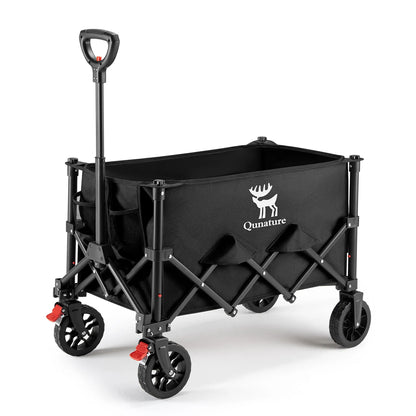 220lb Foldable Utility Wagon | 120L Capacity, 360° Swivel Wheels & Dual Brakes - Hazli Collection