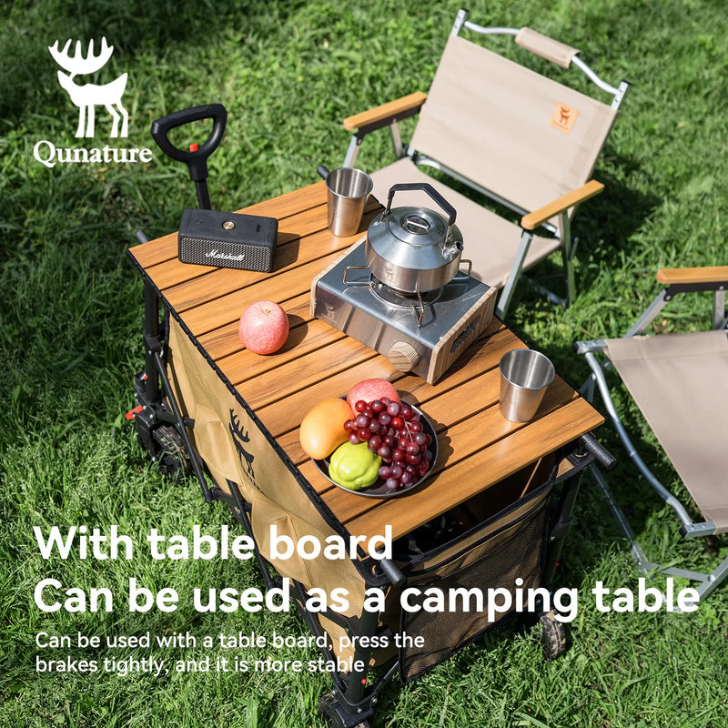 220lb Foldable Utility Wagon | 120L Capacity, 360° Swivel Wheels & Dual Brakes - Hazli Collection