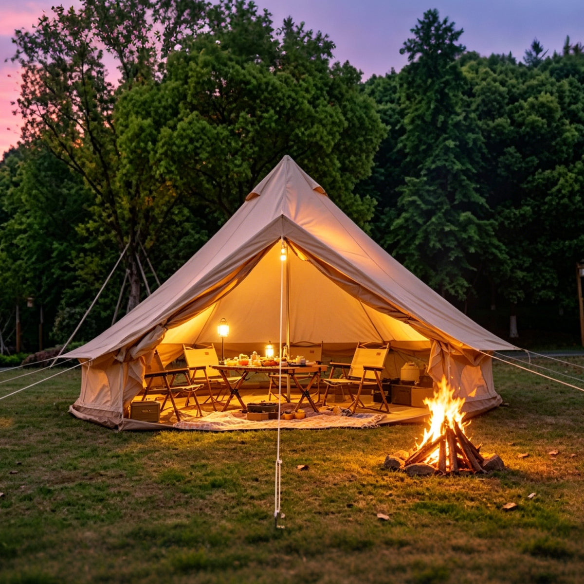 4-Season Oxford Bell Tent with Stove Jack, 9.8 ft or 13.1 ft