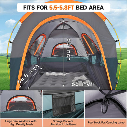 Umbrauto Truck Bed Tent with Awning for 5.5-5.8 ft Beds, PU3000 Waterproof