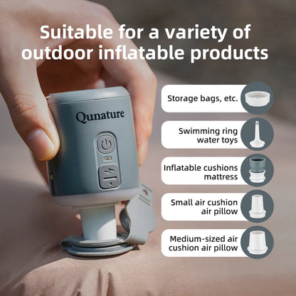 3-in-1 Mini Air Pump | 4.5KPa Inflator + Camping Light | 1600mAh Rechargeable, Only 102g - Hazli Collection