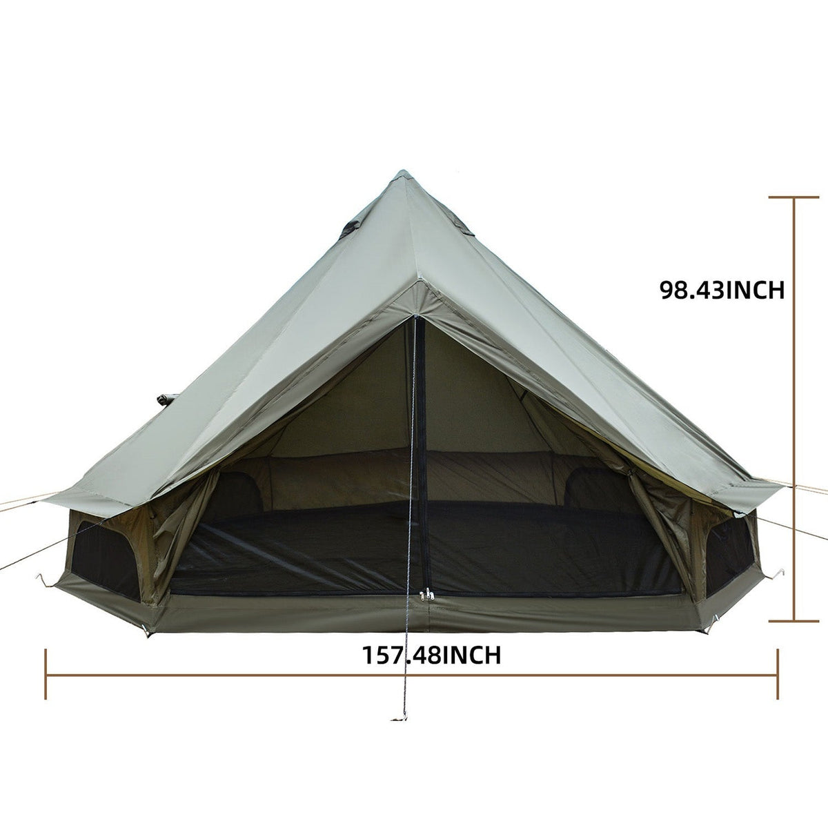 4-Season Oxford Bell Tent with Stove Jack, 9.8 ft or 13.1 ft