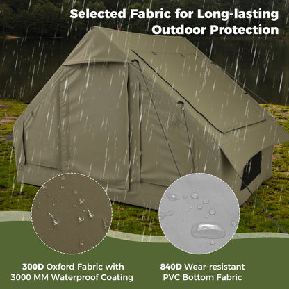 4-6 People Inflatable Camping Tent with 4 Mesh Screen Windows and 2 Doors