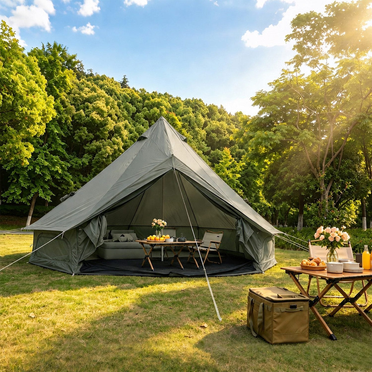 4-Season Oxford Bell Tent with Stove Jack, 9.8 ft or 13.1 ft