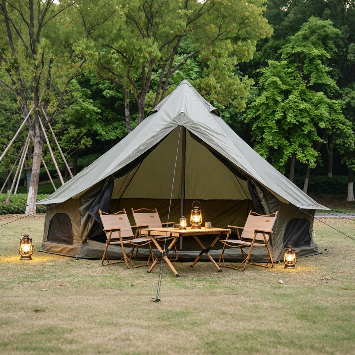 4-Season Oxford Bell Tent with Stove Jack, 9.8 ft or 13.1 ft