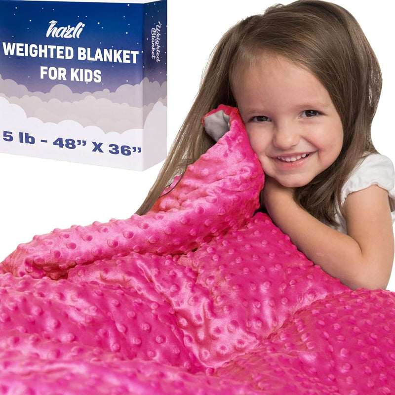 5 Lbs Weighted Blanket for Kids with Removable Cover - 36" x 48" - Hazli Collection 