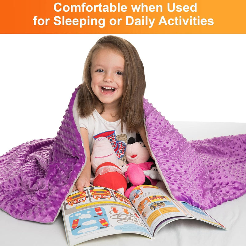 5 Lbs Weighted Blanket for Kids with Removable Cover - 36" x 48" - Hazli Collection 