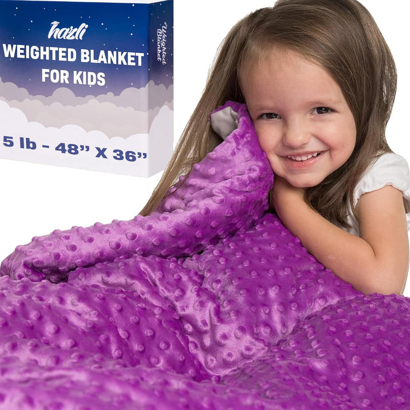 5 Lbs Weighted Blanket for Kids with Removable Cover - 36" x 48" - Hazli Collection 