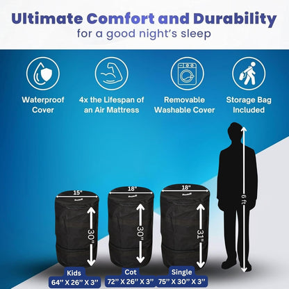 Matrix Air-Cell Memory Foam Camping Mattress - Portable Comfortable Roll Up Mattress - Hazli Collection 