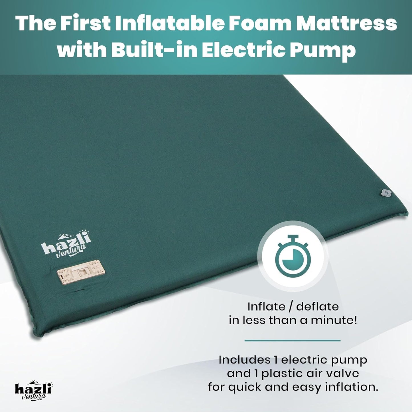 ComfortMax Double Inflatable Foam Camping Mattress with Pump - For 2 Persons