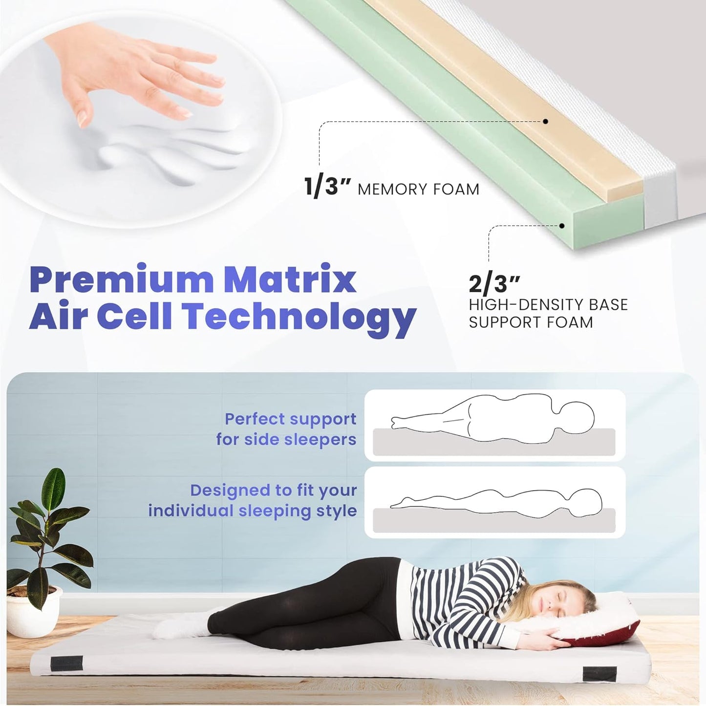 Matrix Air-Cell Memory Foam Camping Mattress - Hazli Collection 