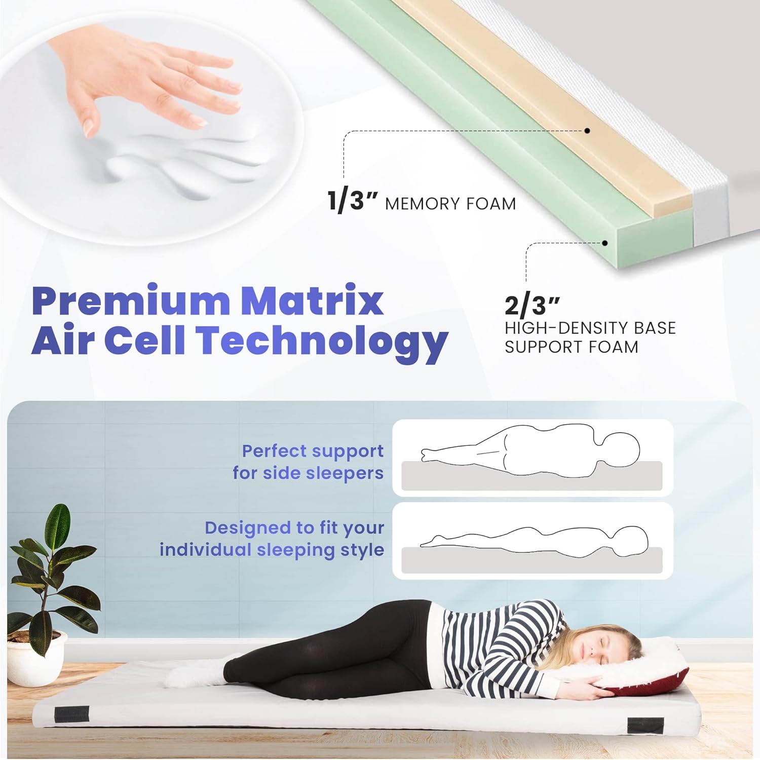 Matrix Air-Cell Memory Foam Camping Mattress - Hazli Collection 