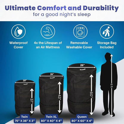 Matrix Air-Cell Memory Foam Camping Mattress - Portable Comfortable Roll Up Mattress - Hazli Collection 