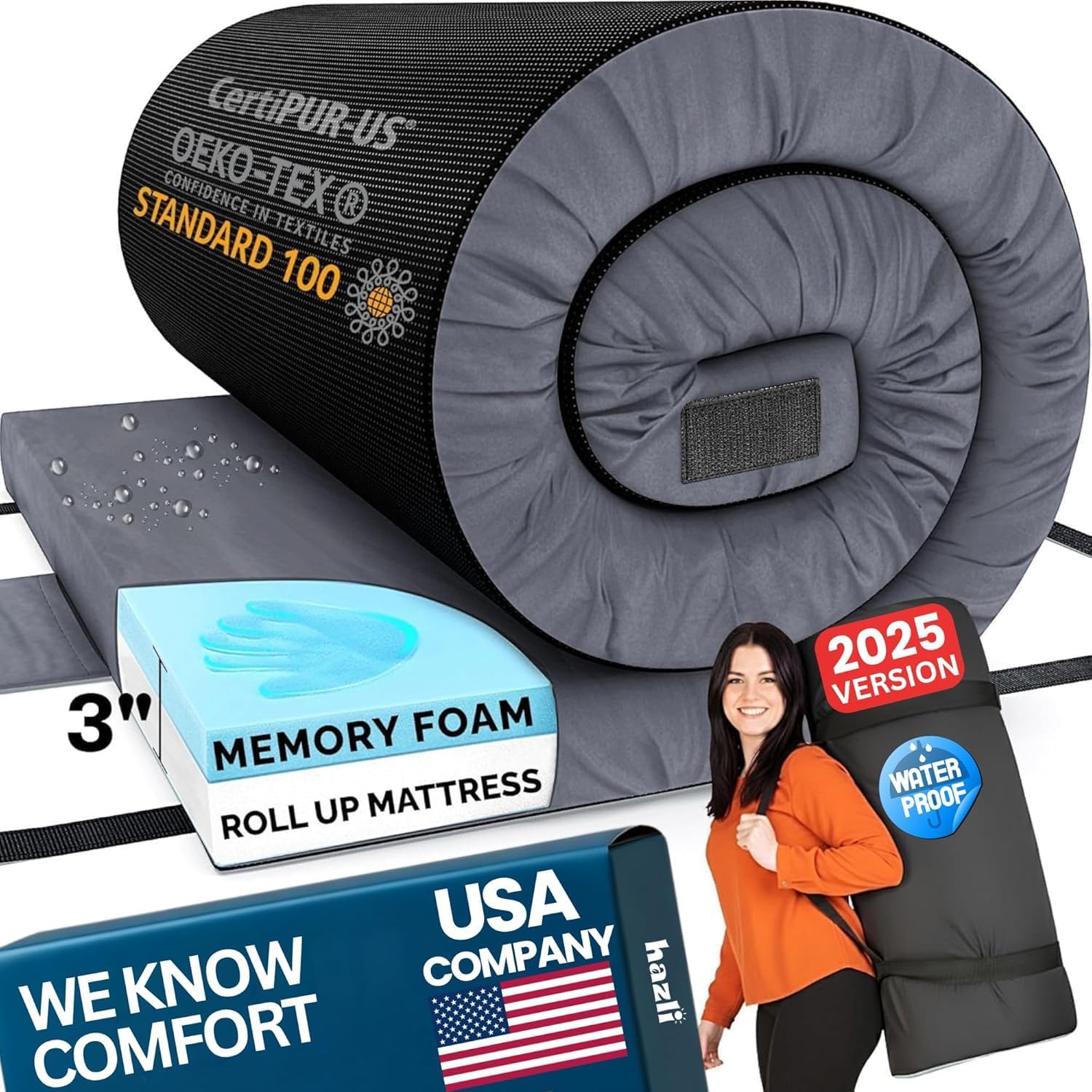 Home Bed Comfort with the Matrix Air-Cell Memory Foam Camping Mattress - Hazli Collection 