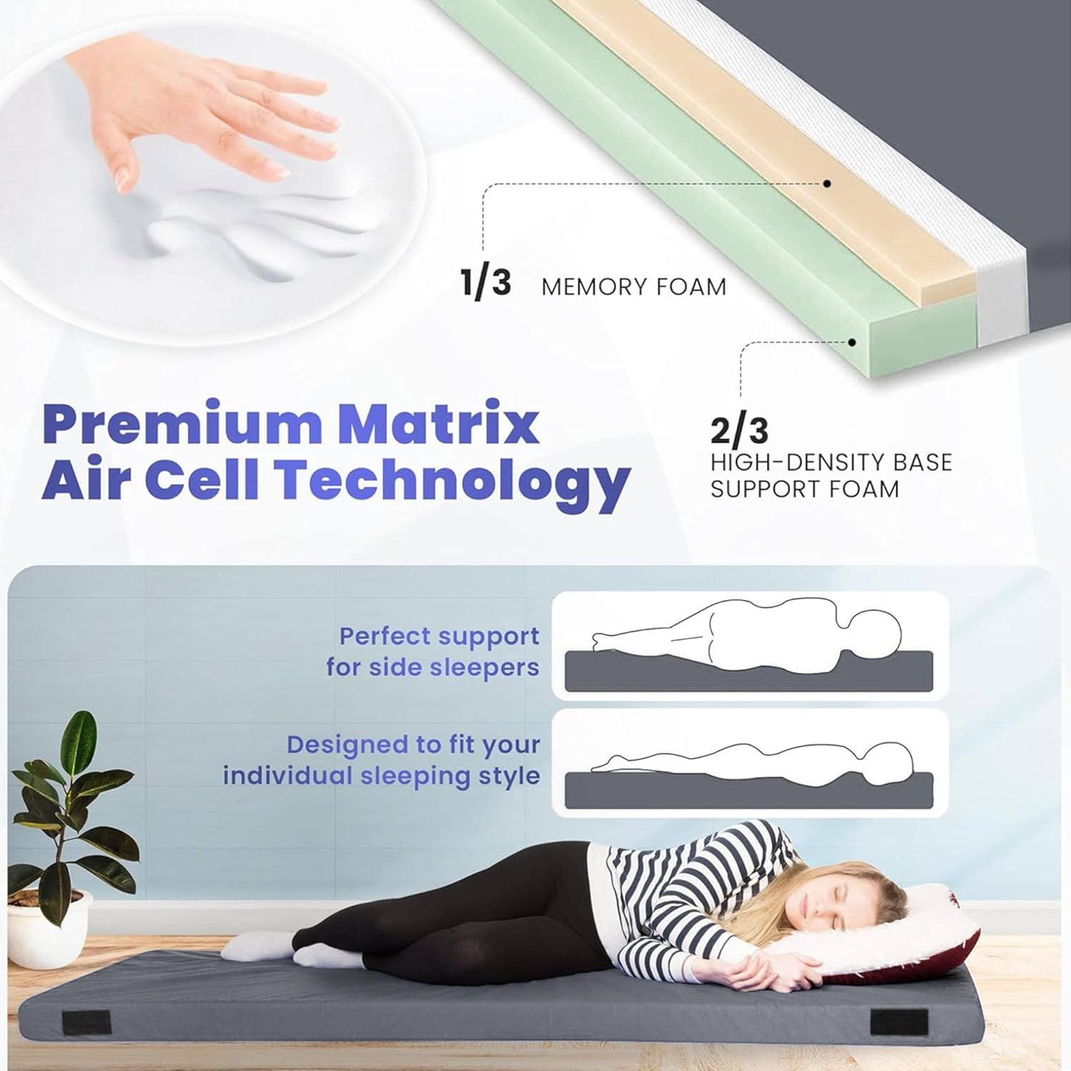 Matrix Air-Cell Memory Foam Camping Mattress - Hazli Collection 