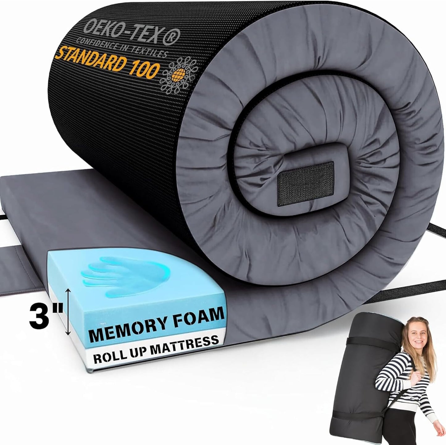 Matrix Air-Cell Memory Foam Camping Mattress Pad - Hazli Collection 