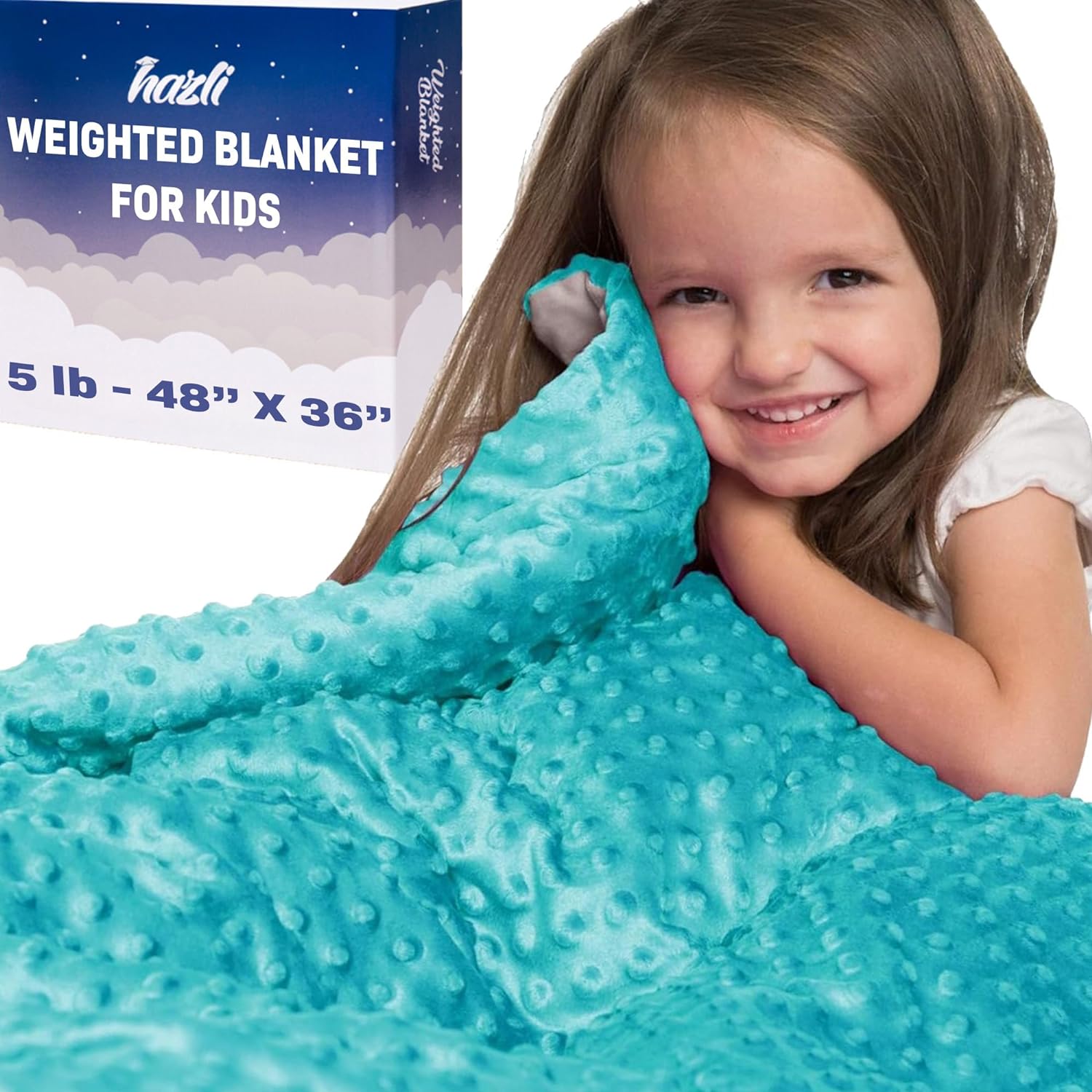 Blue Weighted Blanket for Boys 5 lbs kids navy comfort blankets Hazli Collection