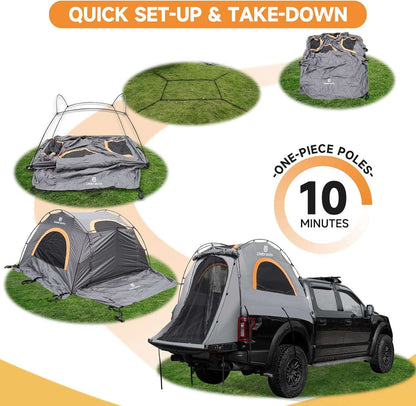 Umbrauto Truck Bed Tent for 6.4-6.7 ft Beds, Pre-Assembled Poles, PU3000 Waterproof