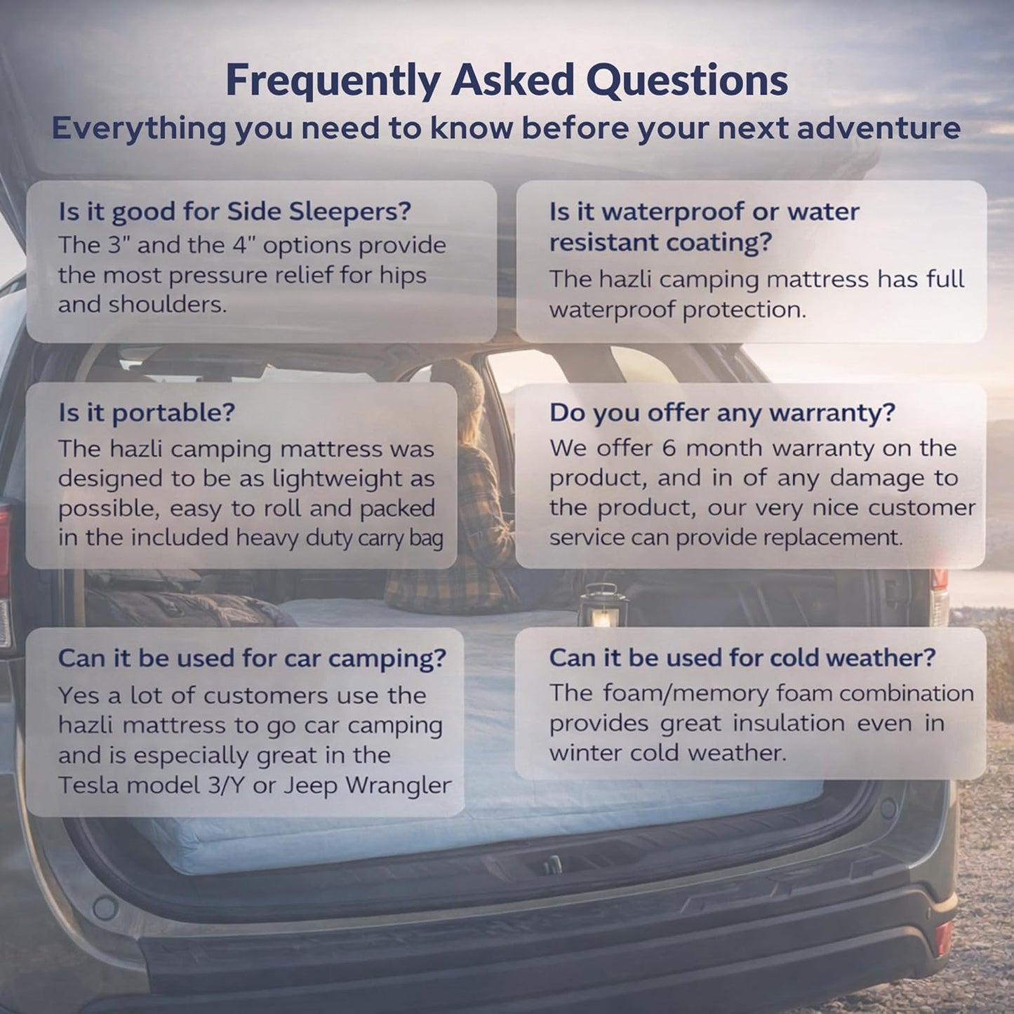 Matrix Air-Cell Memory Foam Camping Mattress - Portable Comfortable Roll Up Mattress - Hazli Collection 