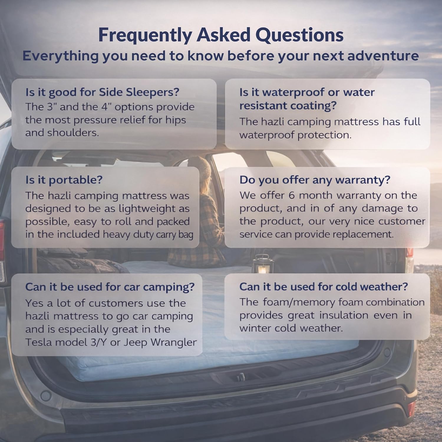 Matrix Air-Cell Memory Foam Camping Mattress - Portable Comfortable Roll Up Mattress - Hazli Collection 